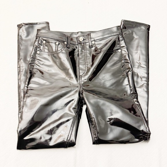 Rag & Bone Faux Patent Leather High Rise Vinyl Skinny Pants Size 27 - Picture 7 of 8
